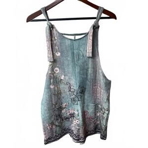 Comfortable Boho Multi-Coloured Floral Print Overalls, Size Med